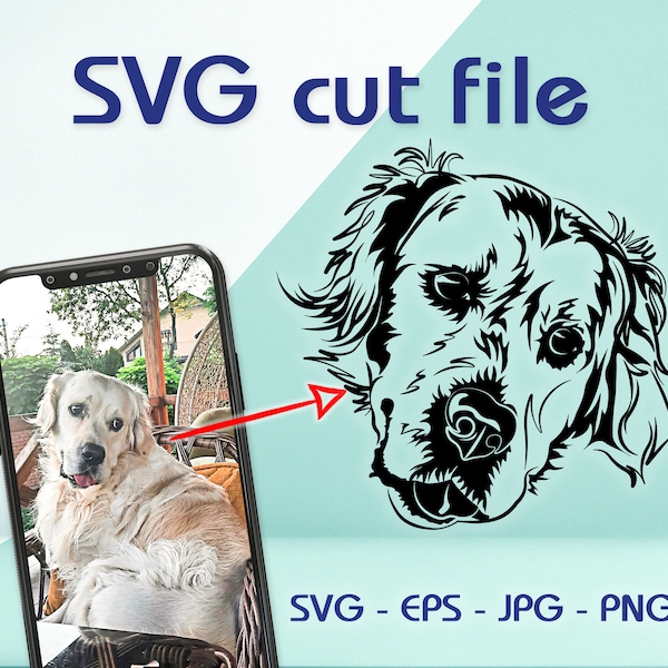 Benutzerdefinierte Hund SVG PNG-Schnittdatei, Hundeumriss, personalisiertes Haustierfoto, benutzerdefinierter Hund SVG vom Foto, druckbares Format