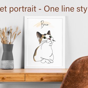 Custom Pet Portrait, Custom hand drawn Line Art, Dog Portrait, Wall Art, Printable File Custom From Photo, Home Decor, Personalized Gifts