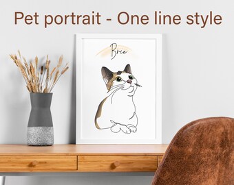 Custom Pet Portrait, Custom hand drawn Line Art, Dog Portrait, Wall Art, Printable File Custom From Photo, Home Decor, Personalized Gifts