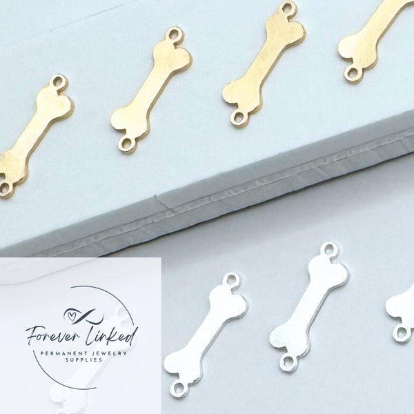 14k Gold Filled or Sterling Silver Dog Bone Connector for Permanent Jewelry - Sold Individually - 3mm x 11mm