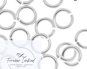 Sterling Silver Jump Rings (4mm 22g) Pack of 50 for permanent jewelry - good for larger chains