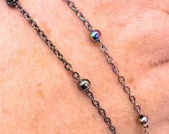 Gold Stainless Steel Satellite Chain with Large Beads for Permanent Jewelry - Ion Plated - 1.5mm Chain with 4mm Beads