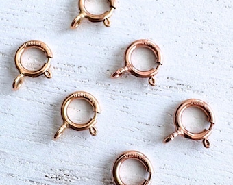 14k Rose Gold Filled 5mm Spring Clasps - Closed Ring - Sold Individually or in a 6 Pack