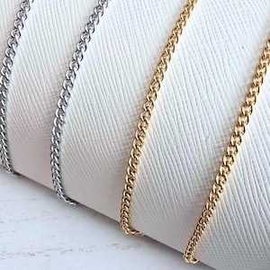 H&J Jewelry Gold Plated Stainless Steel Cuban Cross Pendant Necklace – 9mm Chain, Anchor Cross