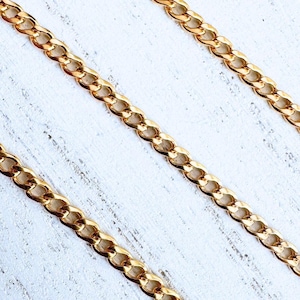 14k Gold Filled 3.3mm Wide Curb Chain for Permanent Jewelry - Sold by the Foot - Select the Quantity After Adding to Cart