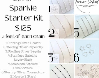 Permanent Jewelry Starter Kit - Silver Sparkle