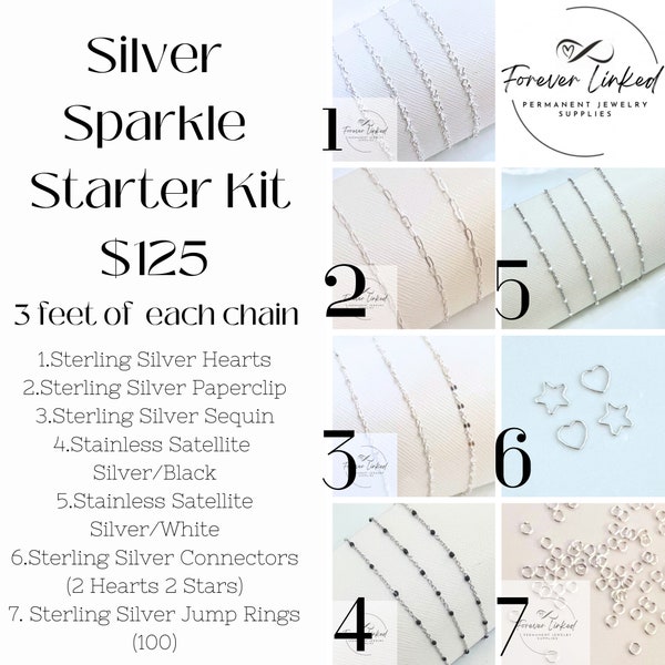 Permanent Jewelry Starter Kit - Silver Sparkle