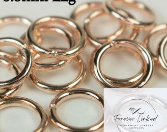 14k Rose Gold Filled Jump Rings (3.5mm 22g) for permanent jewelry - Pack of 50