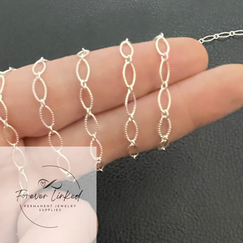 Sterling Silver Twisted Oval Chain for Permanent Jewelry .925 Sterling