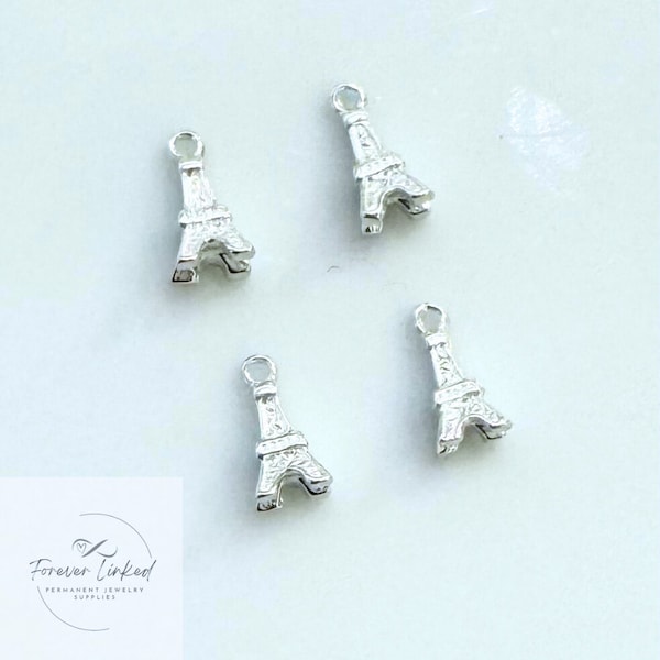 Tiny Sterling Silver Eiffel Tower Charm for Permanent Jewelry (Sold Individually)