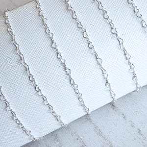 Sterling Silver 3.2mm Heart Chain for Permanent Jewelry - Sold By the Foot