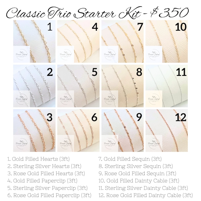 Permanent Jewelry Starter Kit Classic Trio Etsy
