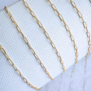 14k Gold Filled Dainty Paperclip Chain for Permanent Jewelry - 2mm Wide - Sold by the Foot
