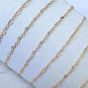14k Gold Filled Dapped Sequin Chain for Permanent Jewelry - 2.3mm Wide - Sold by the Foot