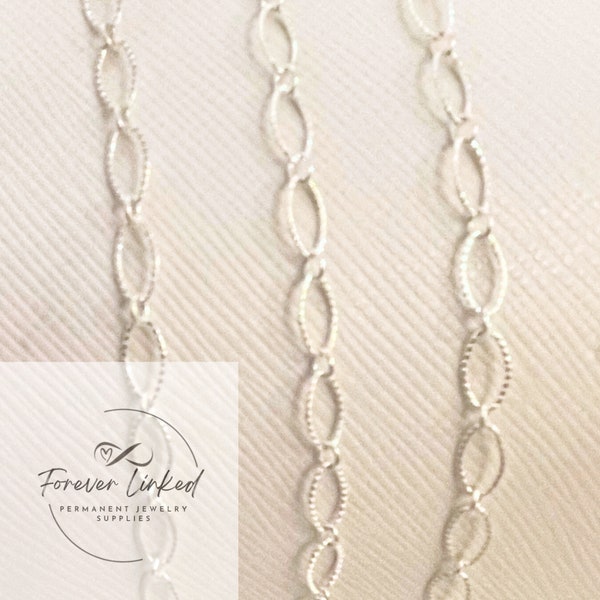 Sterling Silver Twisted Oval Chain for Permanent Jewelry - .925 Sterling Silver