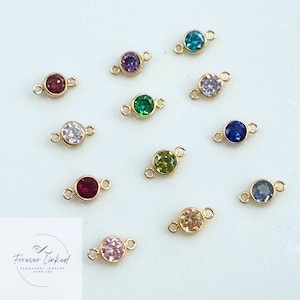 4mm 14k Gold Filled Birthstone Connectors for Permanent Jewelry
