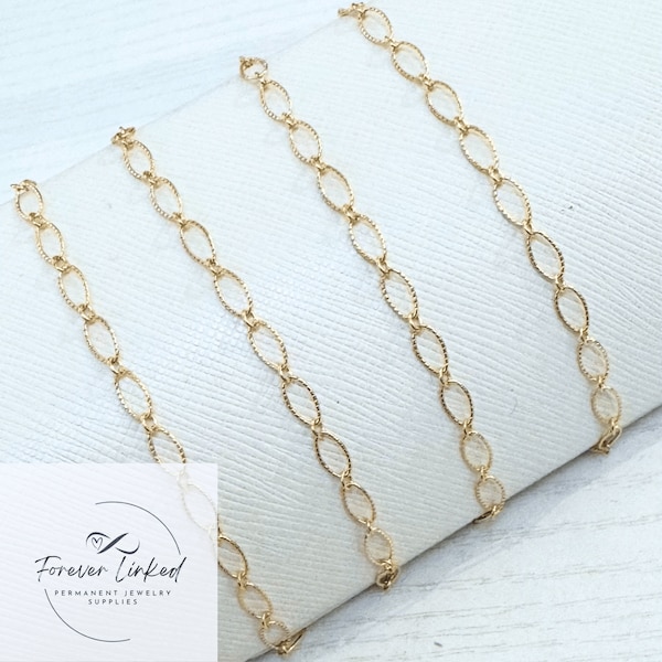 14k Gold Filled Twisted Oval Chain for Permanent Jewelry