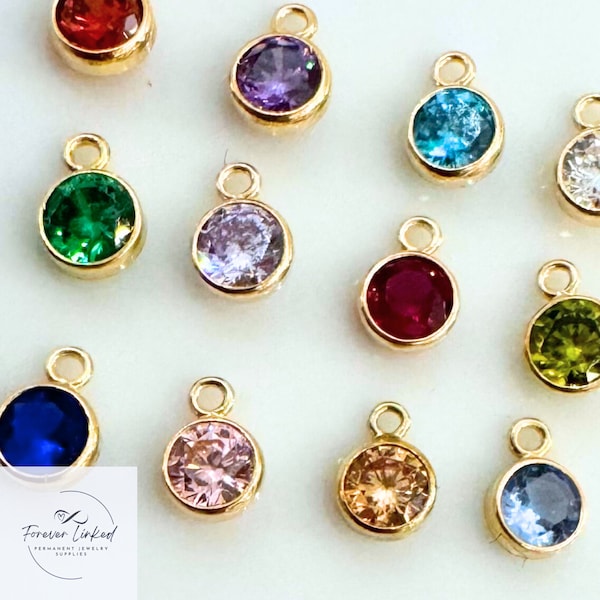 4mm 14k Gold Filled Birthstone Charms for Permanent Jewelry - Sold as a set or individually