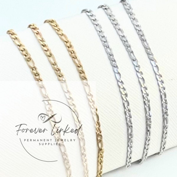 Stainless Steel 3mm Figaro Chain for Permanent Jewelry - Men’s Chain