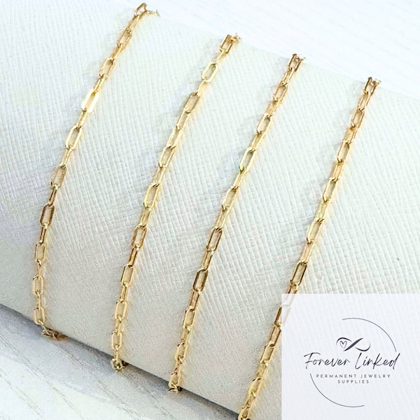 14k Gold Filled Chunky Paperclip Chain for Permanent Jewelry - Sold by the Foot