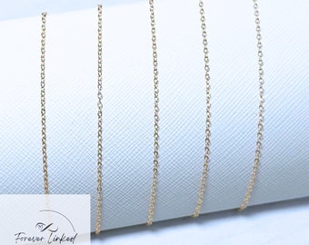 14k Gold Filled Dainty Cable Chain for Permanent Jewelry - Sold by the Foot