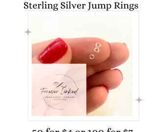 Sterling Silver Jump Rings (2.3mm 26g) for dainty permanent jewelry - TINY