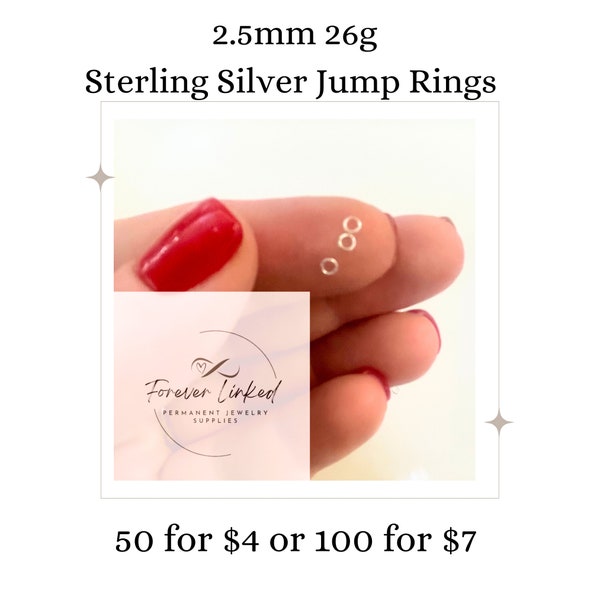 Sterling Silver Jump Rings (2.3mm 26g) for dainty permanent jewelry - TINY