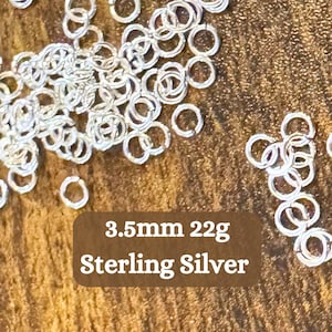 Sterling Silver Jump Rings (3.5mm 22g) for Permanent Jewelry - Pack of 50