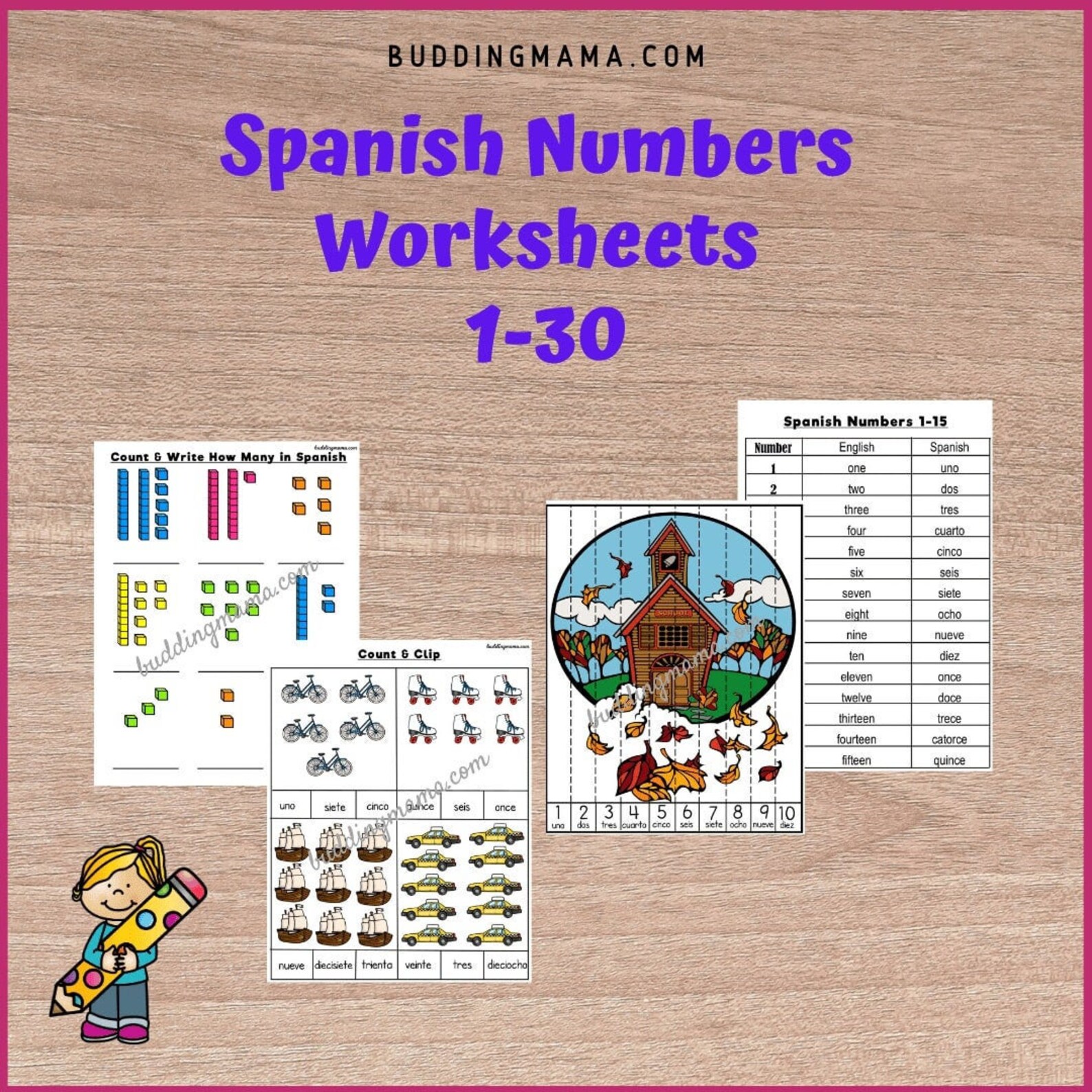 Spanish Numbers 1 30 Printable Curriculum Pack Etsy