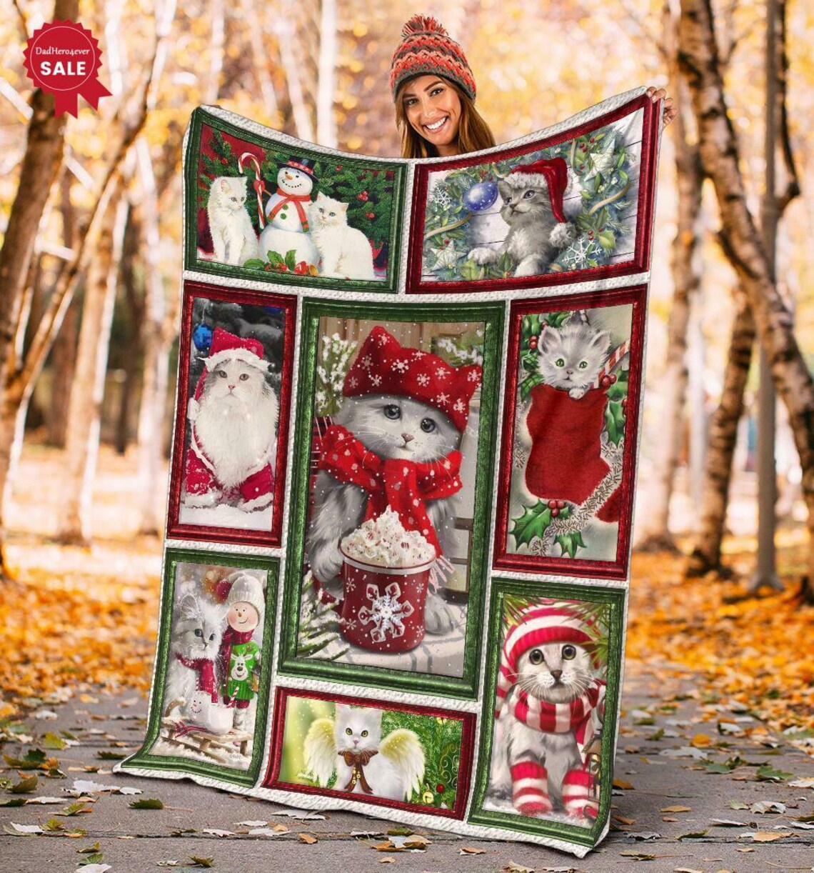 Fleece Blanket Christmas Cat Quilt BlanketFleece Blanket Etsy