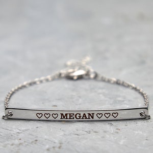 Personalized Name Bracelet - Womens Personalized Jewelry Her Name Jewelry Custom Engraved Name Bracelet Personalized Gifts Delicate Jewelry