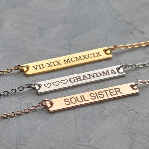 Personalized Gifts Ideas For Grandma - Personalized Necklace For Women Custom Monogram Jewelry Roman Numeral Jewelry Engraved Moms Necklace