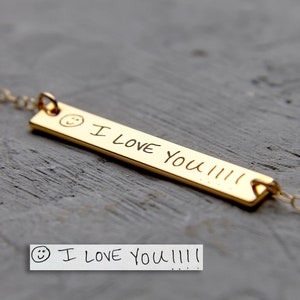 Sua joia de caligrafia presente personalizado para o amor colar de caligrafia personalizado 14kgold joia inspiradora joia gravada real
