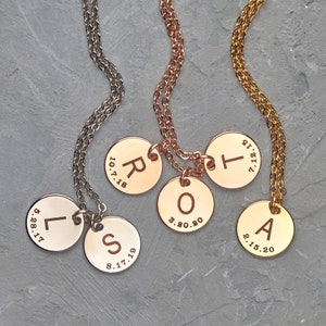 Initial Personalized Necklace For Her - Personalized Gifts For Mom Best Friends Jewelry Custom Personalized Jewelry Kids Birth Date Necklace