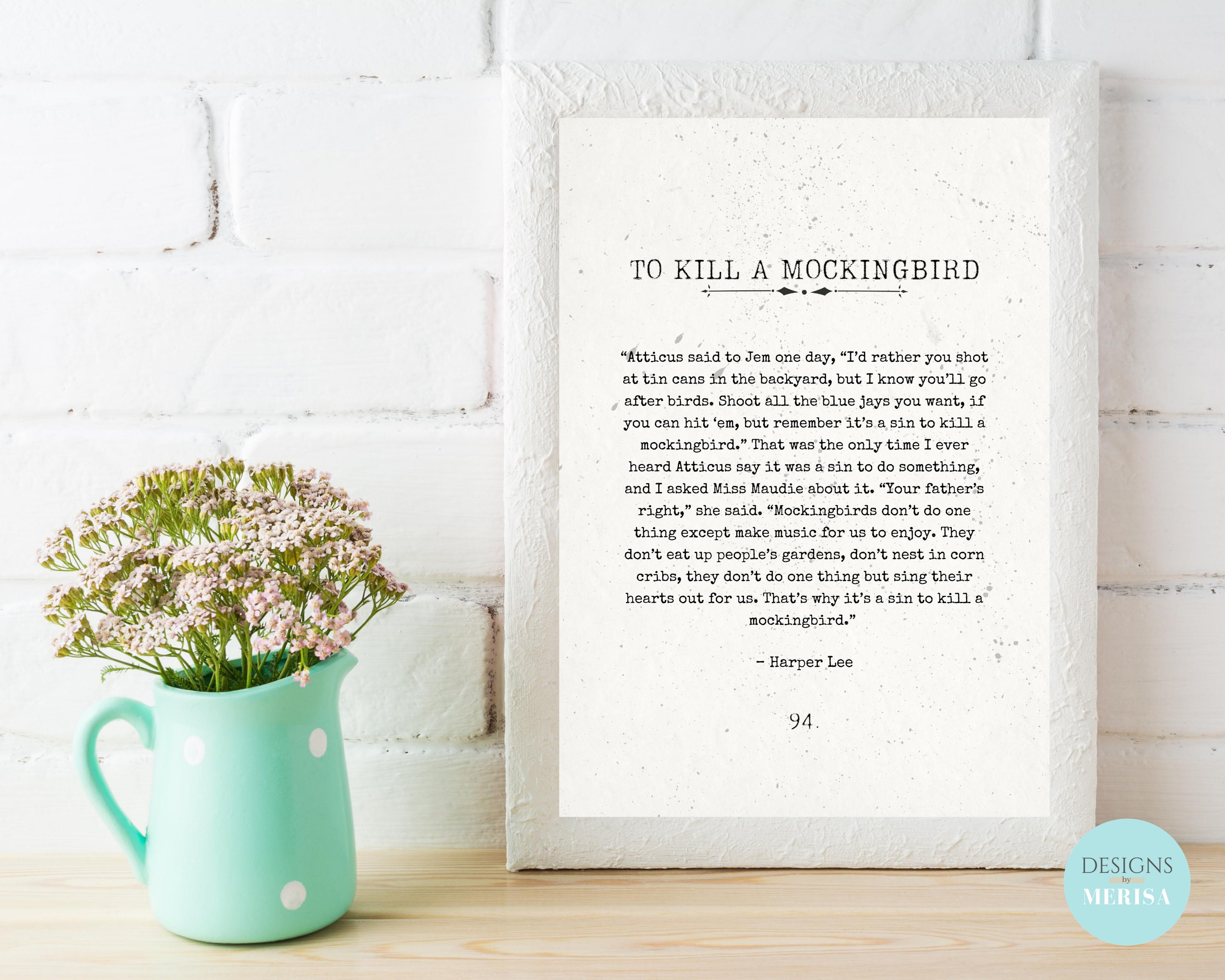 To Kill a Mockingbird Quote Wall Art Print Harper Lee Etsy