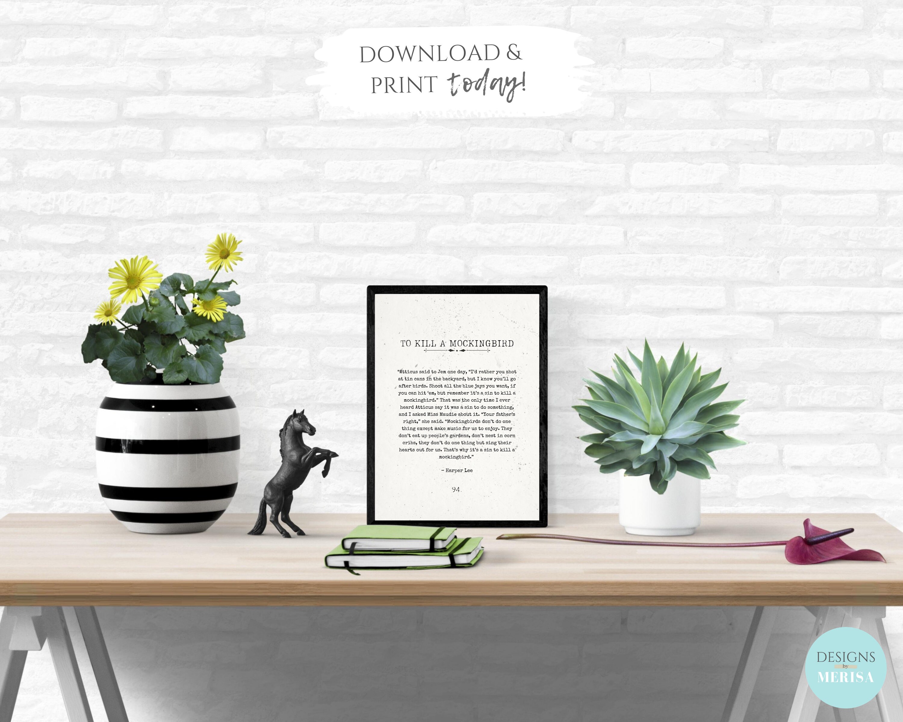 To Kill a Mockingbird Quote Wall Art Print Harper Lee Etsy