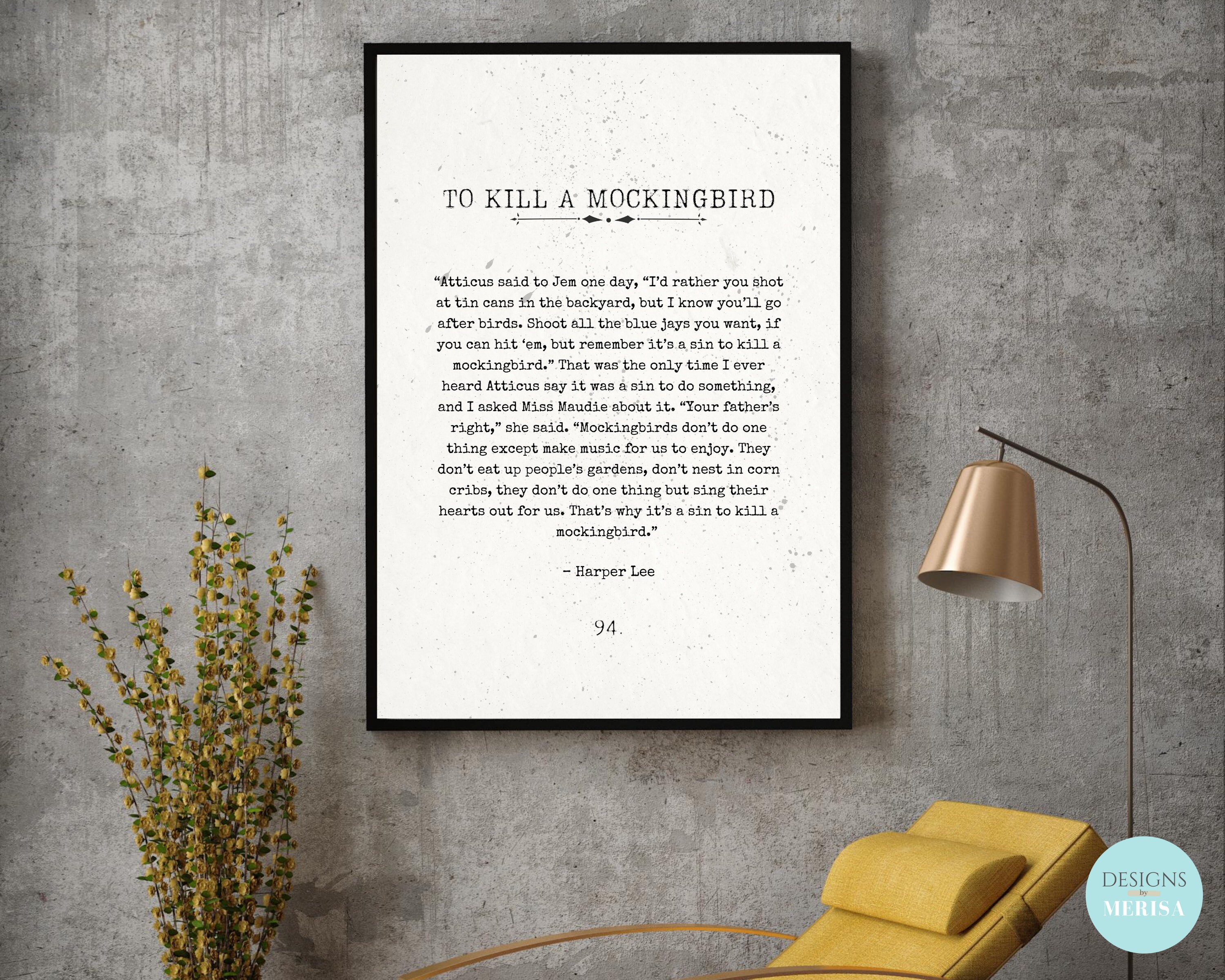 To Kill a Mockingbird Quote Wall Art Print Harper Lee Etsy