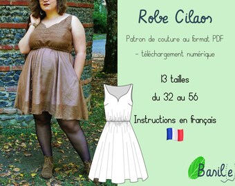 Sewing pattern PDF - Cilaos Dress - sizes 32 to 56 [FRENCH]