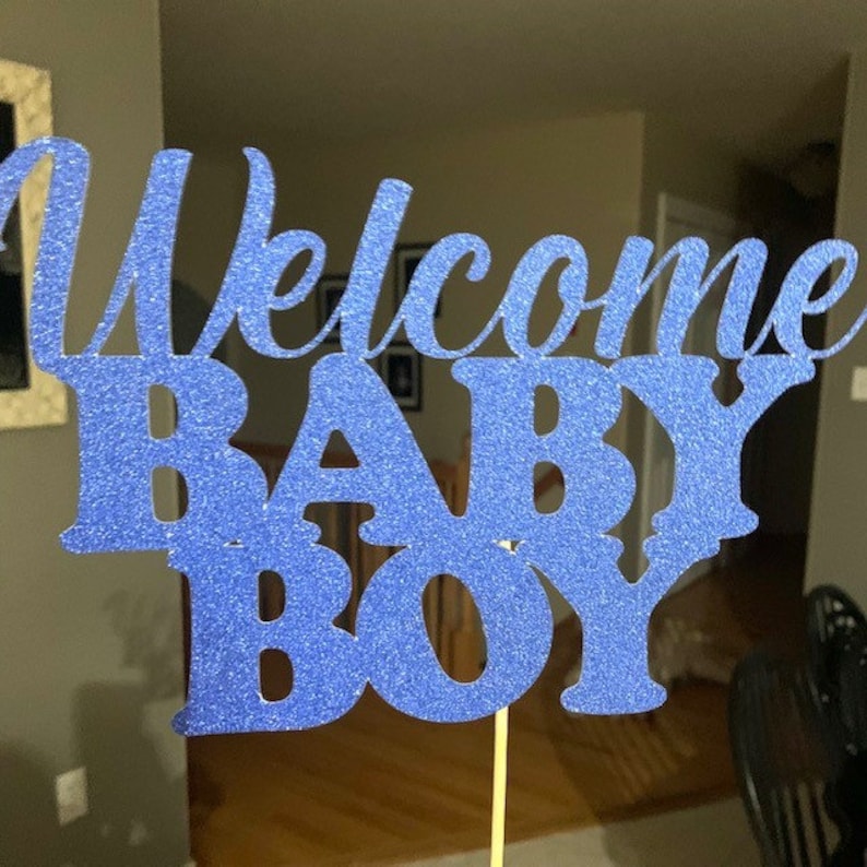 Baby Boy Cake Topper SVG, Decorations for Baby Shower, Cupcake