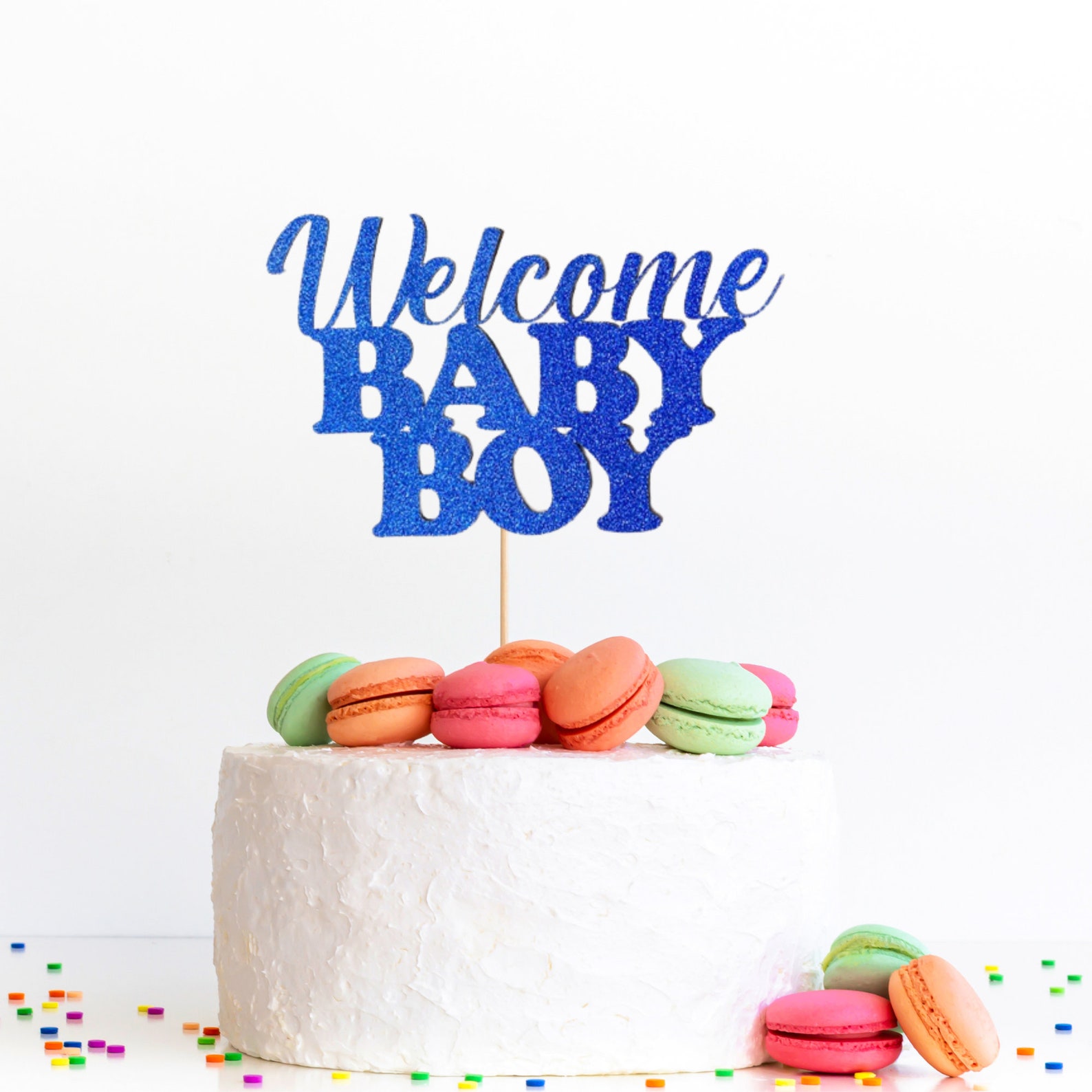 Baby Boy Cake Topper SVG, Decorations for Baby Shower, Cupcake