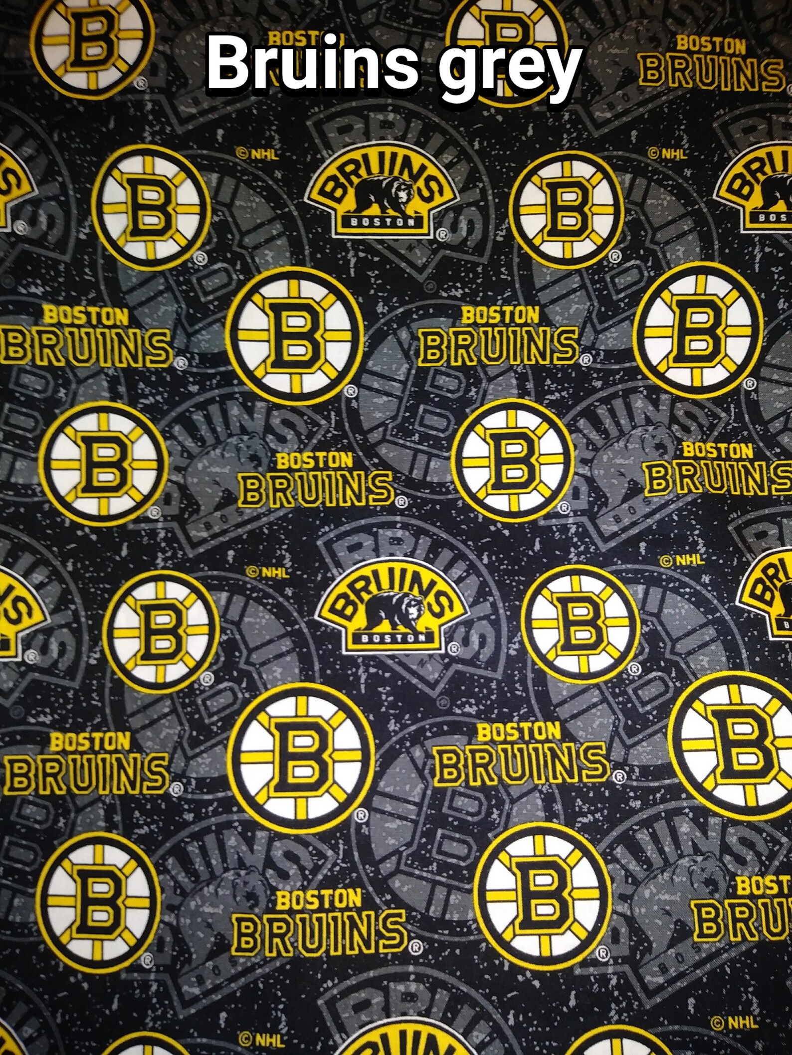 Boston Bruins Cotton Fabric 2 Different Patterns | Etsy