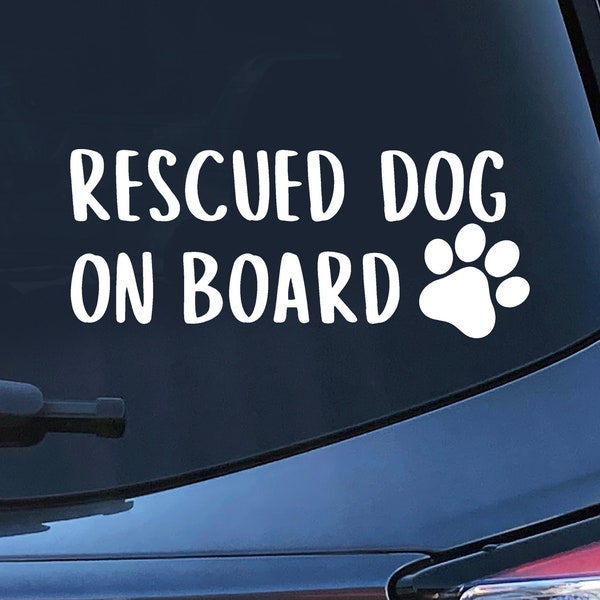 Rescued Dog on board Sticker | Straßenhund | Dog Bumper Sticker | Sticker Hund | Auto Aufkleber Hund | Tierschutz | Hundepfote | Pfote 048