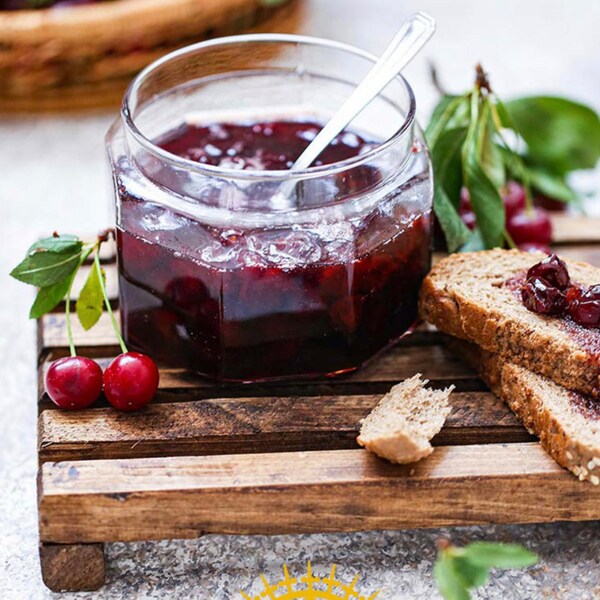 Organic Sour Cherry Jam, 10.23oz - 290gr (Jar of 1),No Added Sugar, daily fresh shipment from Gulluoglu Shop at the Spice Bazaar in Istanbul