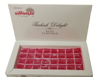 Gulluoglu (Rose) Turkish Delight, 8.8 oz - 250 gr (Lot de 1), expédition quotidienne fraîche d'Istanbul/Turquie