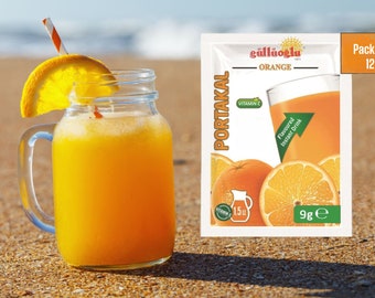Gulluoglu Fruity Splash Mix, 'Orange', 9gr - 0.32oz (Paquete de 12), envío fresco diario desde la tienda Gulluoglu en el Bazar de las Especias en Estambul