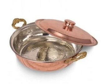 Gulluoglu CopperChef Pan with Lid, Avail. in 3 sizes, diameters : 22/24/27 cm - 8,66/9,45/10,63 inches, Daily Shipment from Istanbul, Turkey