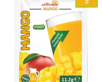 Mélange fruité pour éclaboussures Gulluoglu, « Mangue », 11,2 g - 0,39 oz (lot de 12), expédition quotidienne de produits frais de la boutique Gulluoglu du marché aux épices d'Istanbul