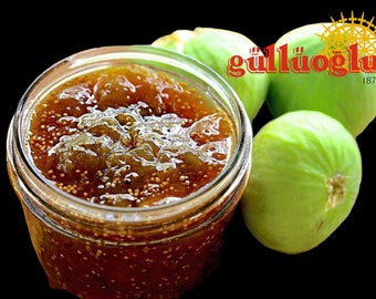 Gulluoglu Organic Fig Jam – Naturally Sweetened, Traditional Turkish Jam, 11oz - 320gr(Jar of 1), Daily Fresh Shipment from Istanbul