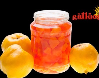 Gulluoglu Organic Quince Preserve – Naturally Sweetened, Traditional Turkish Jam, 11oz - 320gr(Jar of 1), Daily Fresh Shipment from Istanbul