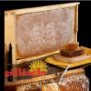 Gulluoglu Pure Comb Honey, Siirt Pervari Wild Hive Honey, 12oz - 340gr (Pack of 1), daily fresh shipment from Spice Bazaar in Istanbul